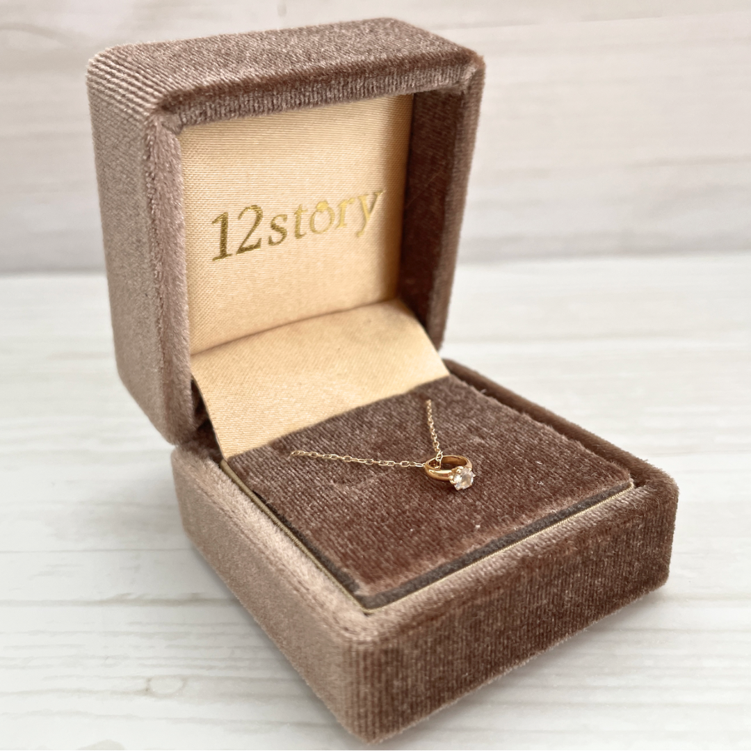 ロイヤルブルームーンストーン ベビーリングネックレス K10YG