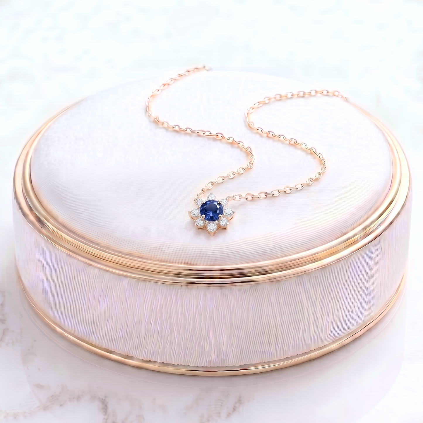 サファイア×ダイヤモンド0.07ct ネックレス K18YG