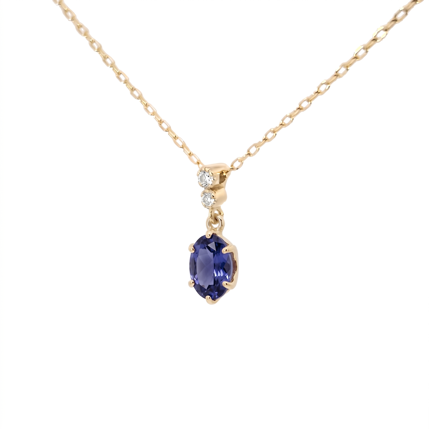 タンザナイト×ダイヤモンド0.01ct ネックレス K10YG