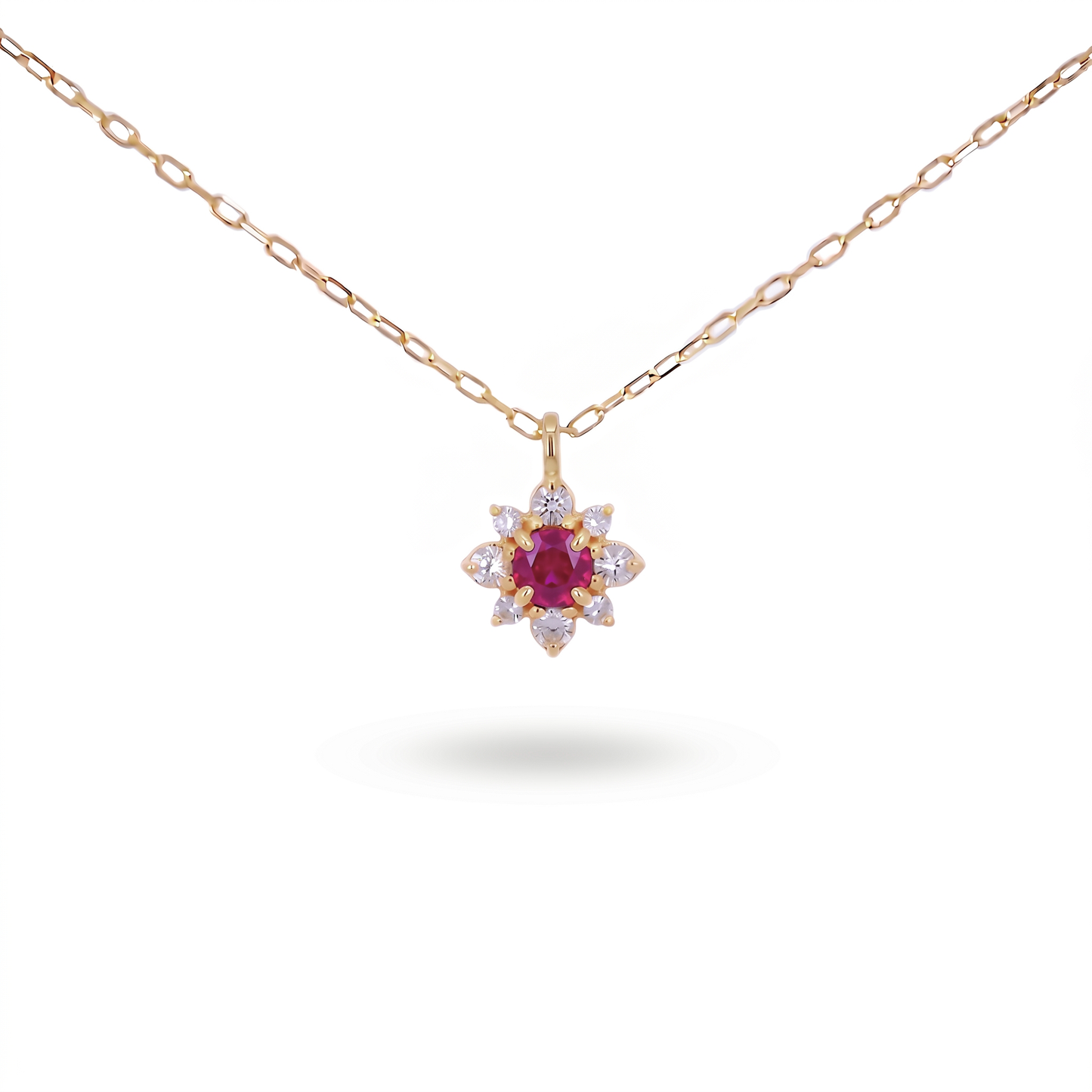 ルビー×ダイヤモンド0.07ct ネックレス K18YG