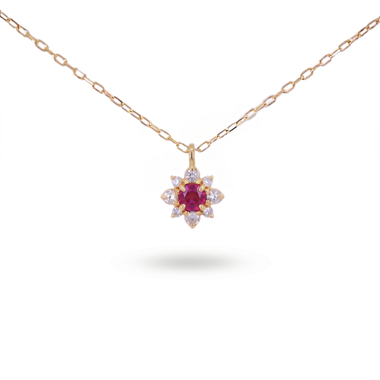 ルビー×ダイヤモンド0.07ct ネックレス K18YG