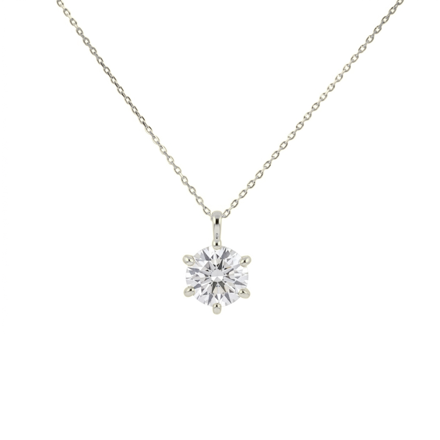 SV925/PT900メッキ　キュービック1.5ct　ネックレス