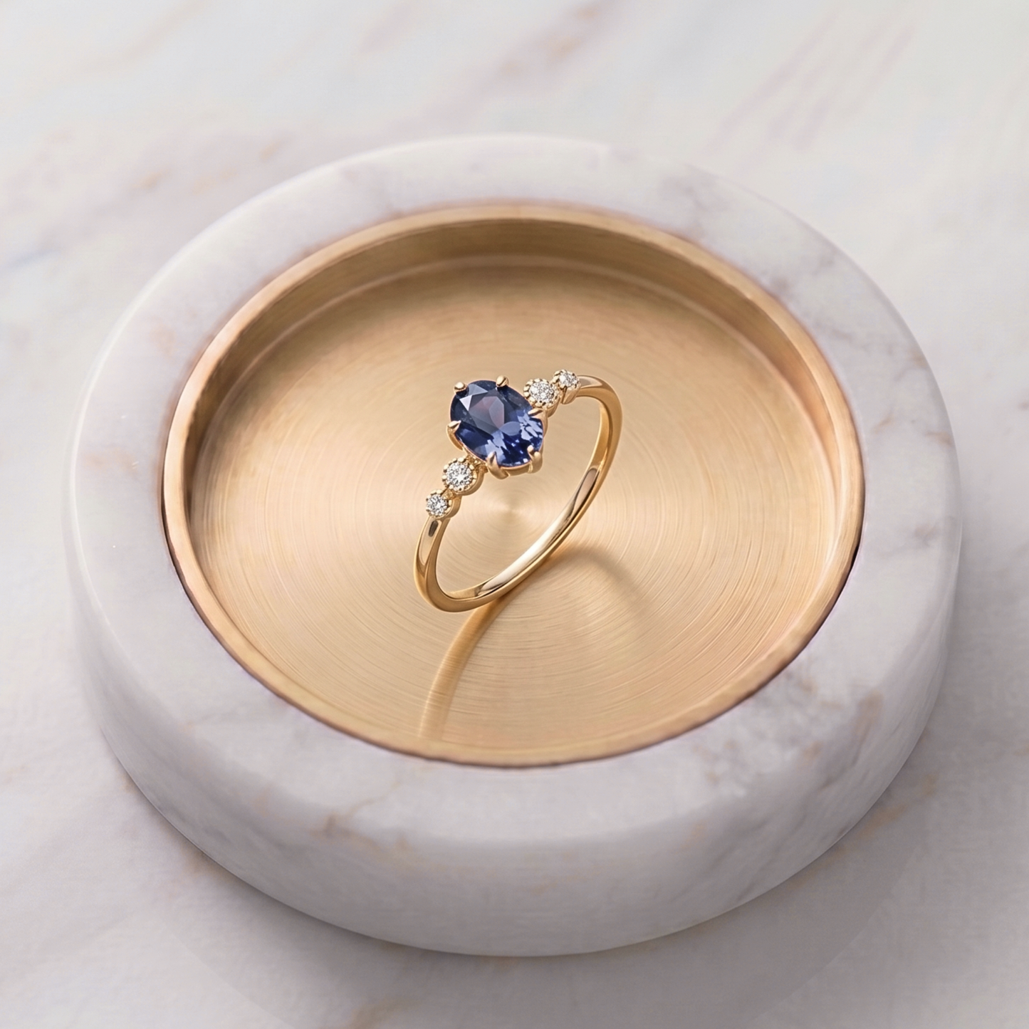 タンザナイト×ダイヤモンド0.03ct リング K10YG
