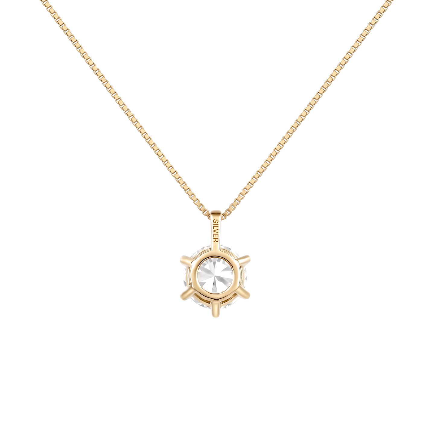 SV925/K18メッキ　キュービック2.0ct　ネックレス