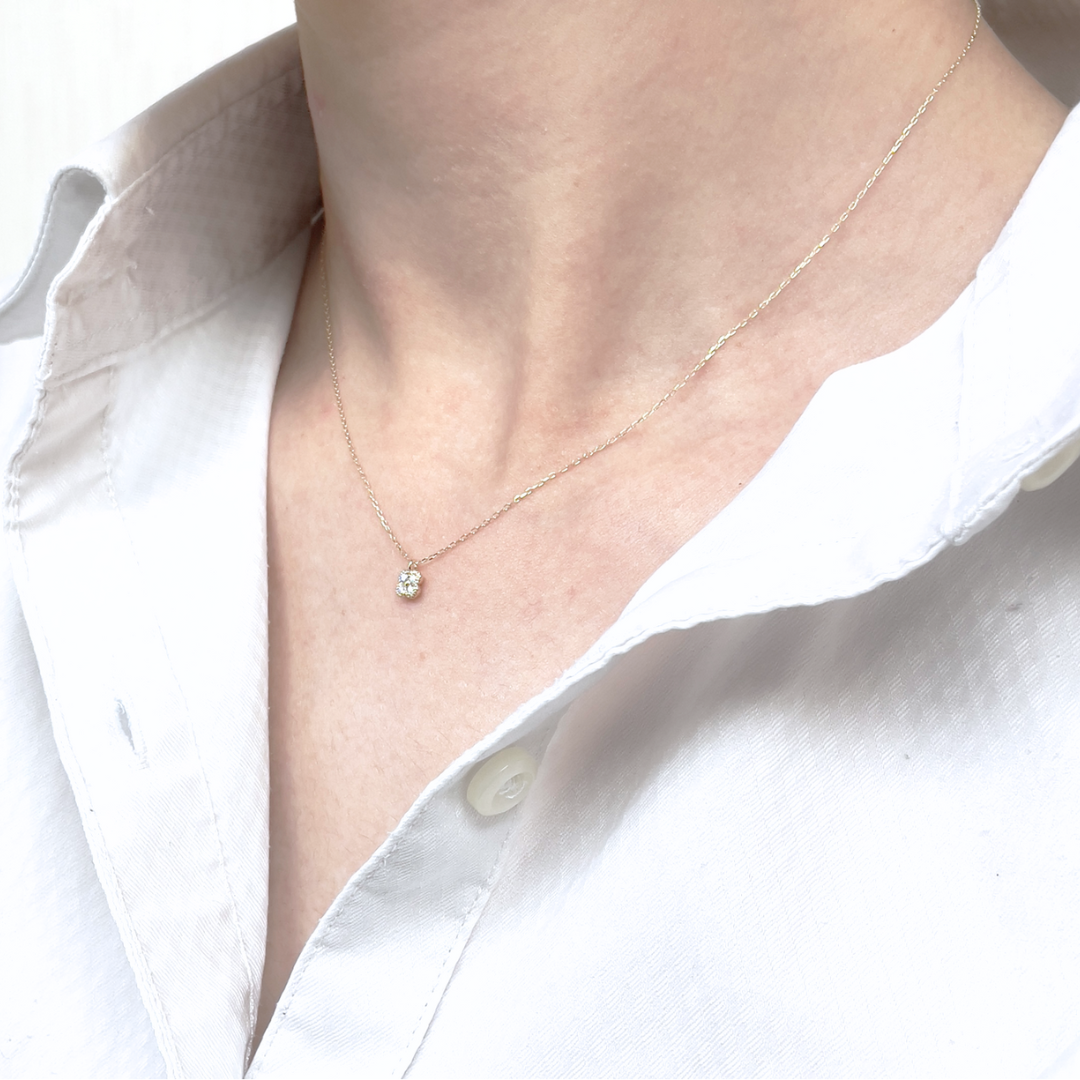 ダイヤモンド0.05ct クローバーネックレス K10YG