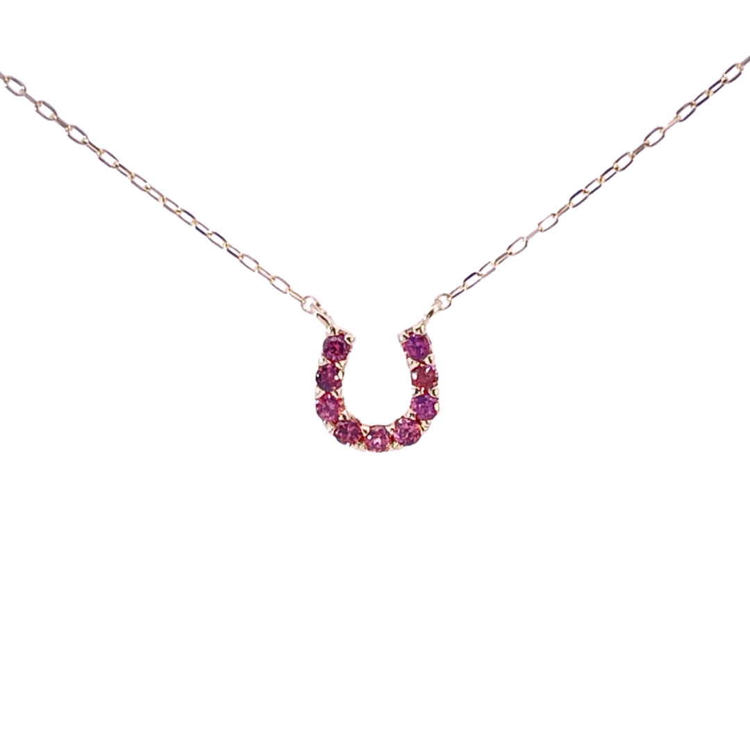 ロードライトガーネットバテイネックレス　K10YG