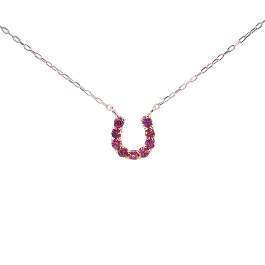 ロードライトガーネットバテイネックレス　K10YG