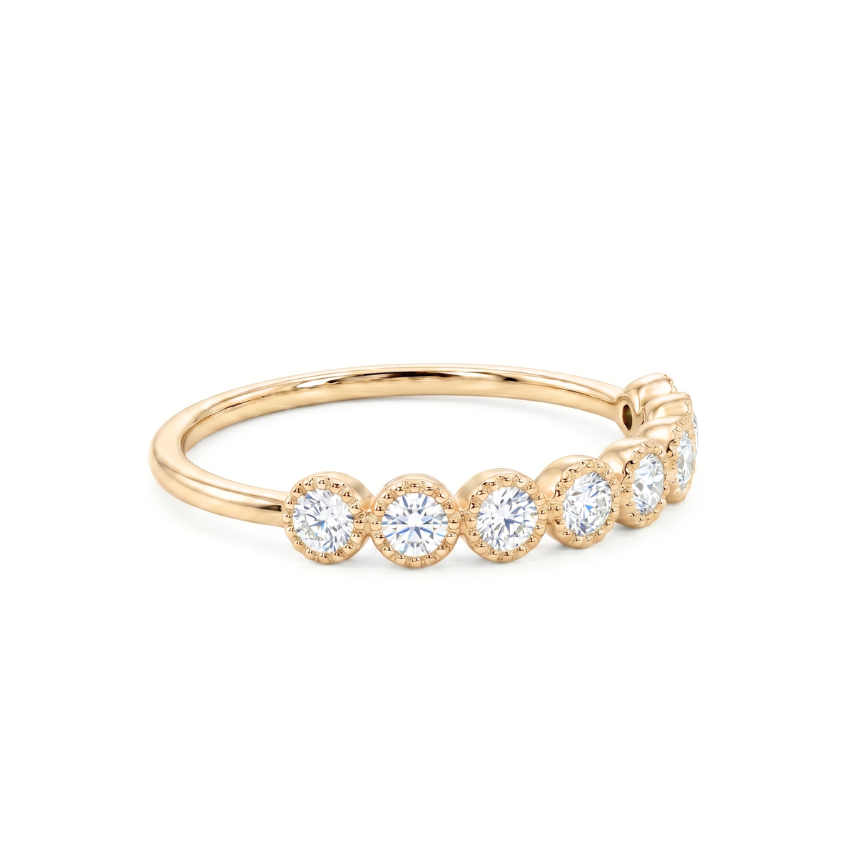 ダイヤモンド0.23ct ミル打ちハーフエタニティ リング K10YG