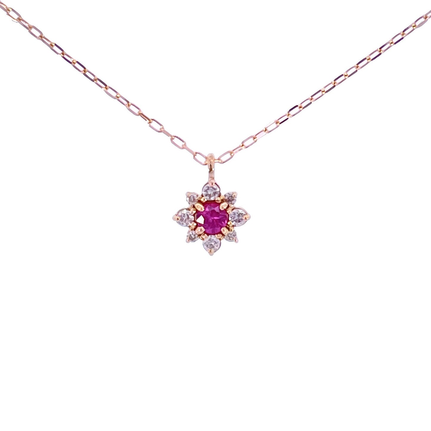 ルビー×ダイヤモンド0.07ct ネックレス K18YG