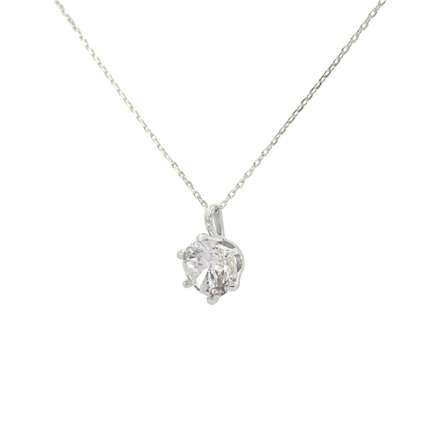SV925/PT900メッキ　キュービック1.5ct　ネックレス
