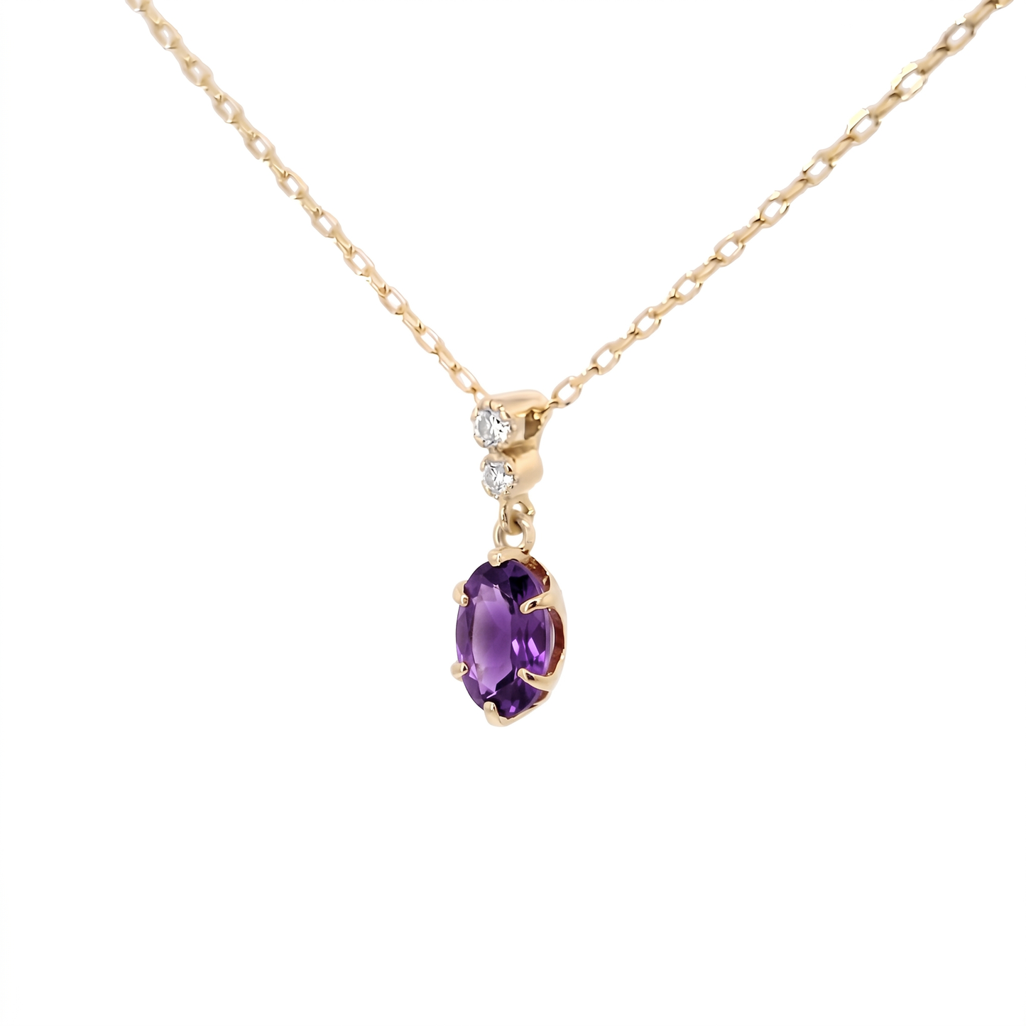 アメジスト×ダイヤモンド0.01ct ネックレス K10YG