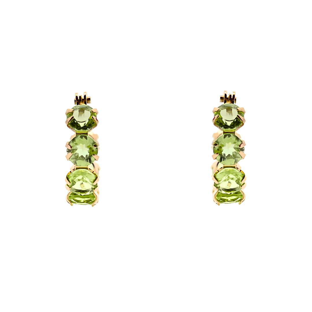 ペリドット フープピアス K10YG