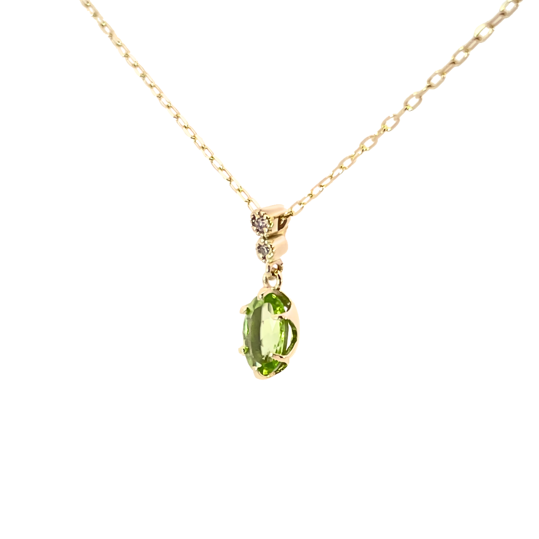 ペリドット×ダイヤモンド0.01ct ネックレス K10YG