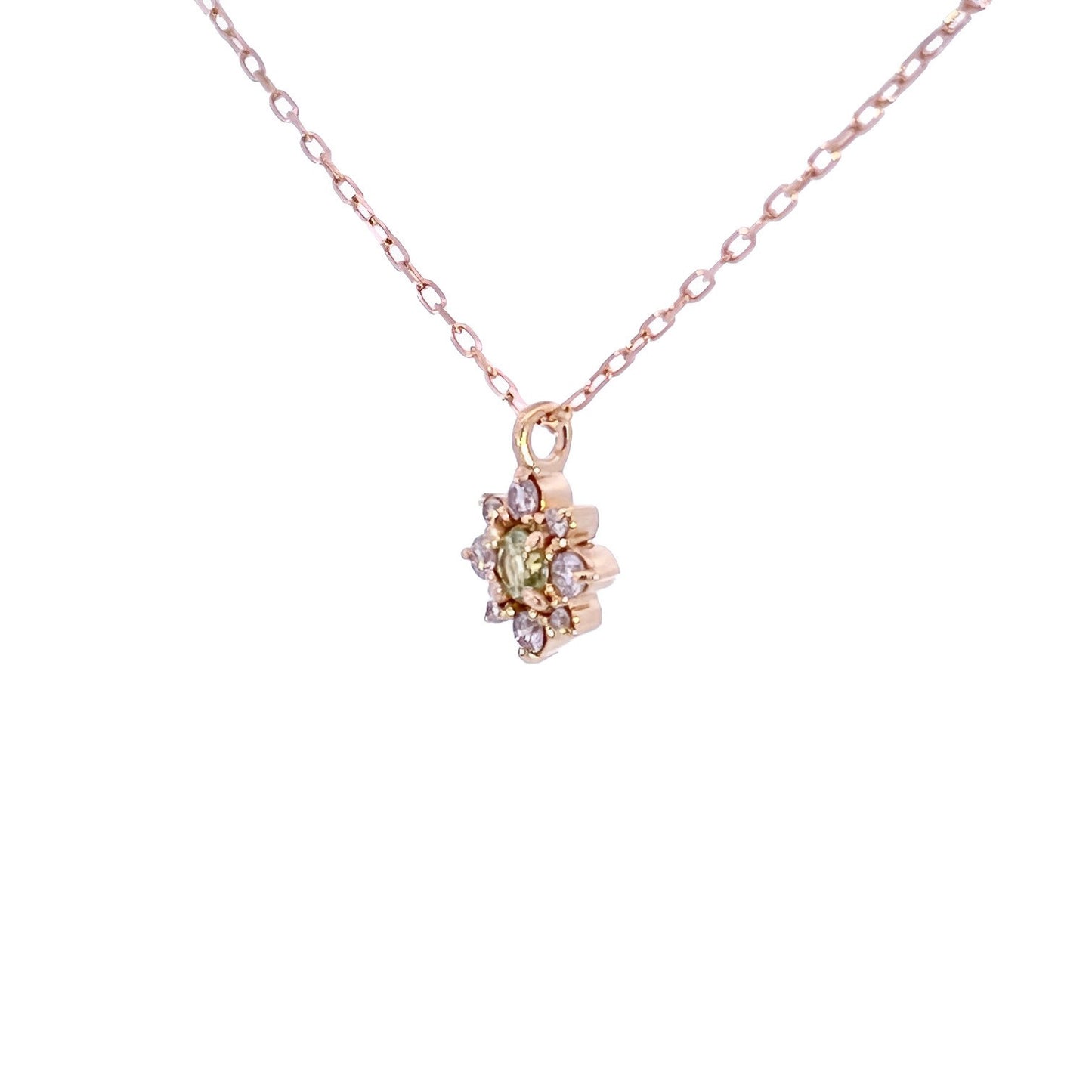 ペリドット×ダイヤモンド0.07ct ネックレス K18YG