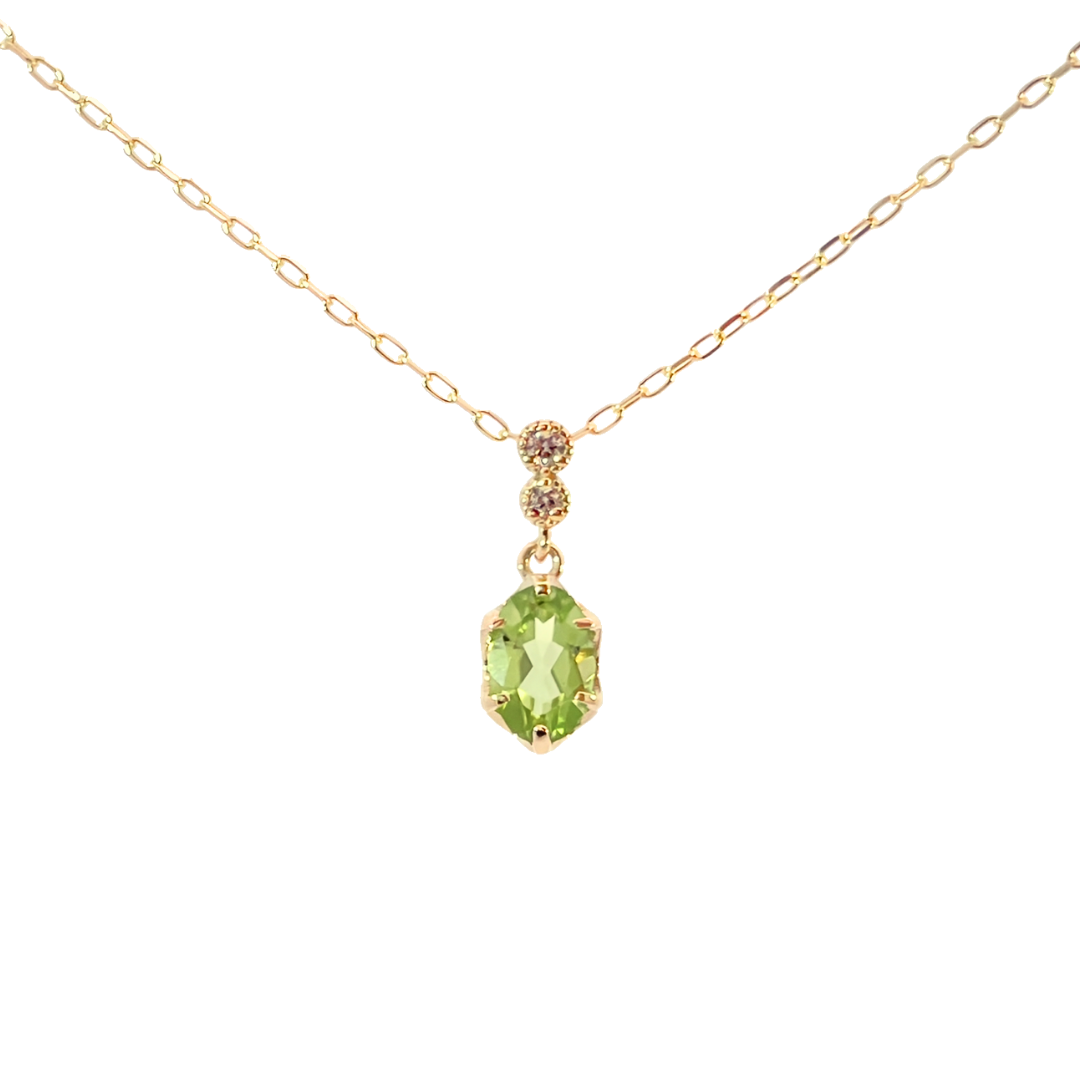 ペリドット×ダイヤモンド0.01ct ネックレス K10YG