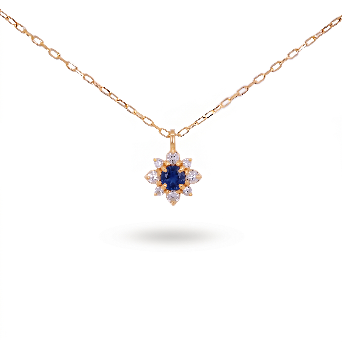 サファイア×ダイヤモンド0.07ct ネックレス K18YG