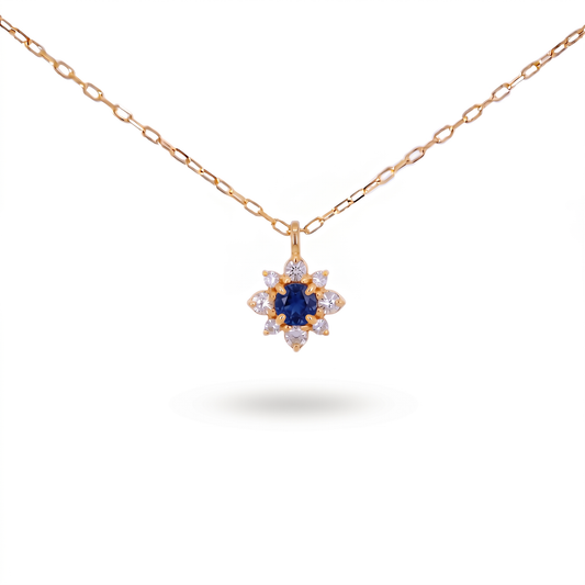 サファイア×ダイヤモンド0.07ct ネックレス K18YG