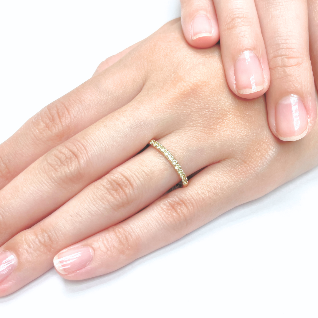 ペリドット ハーフエタニティ リング K10YG