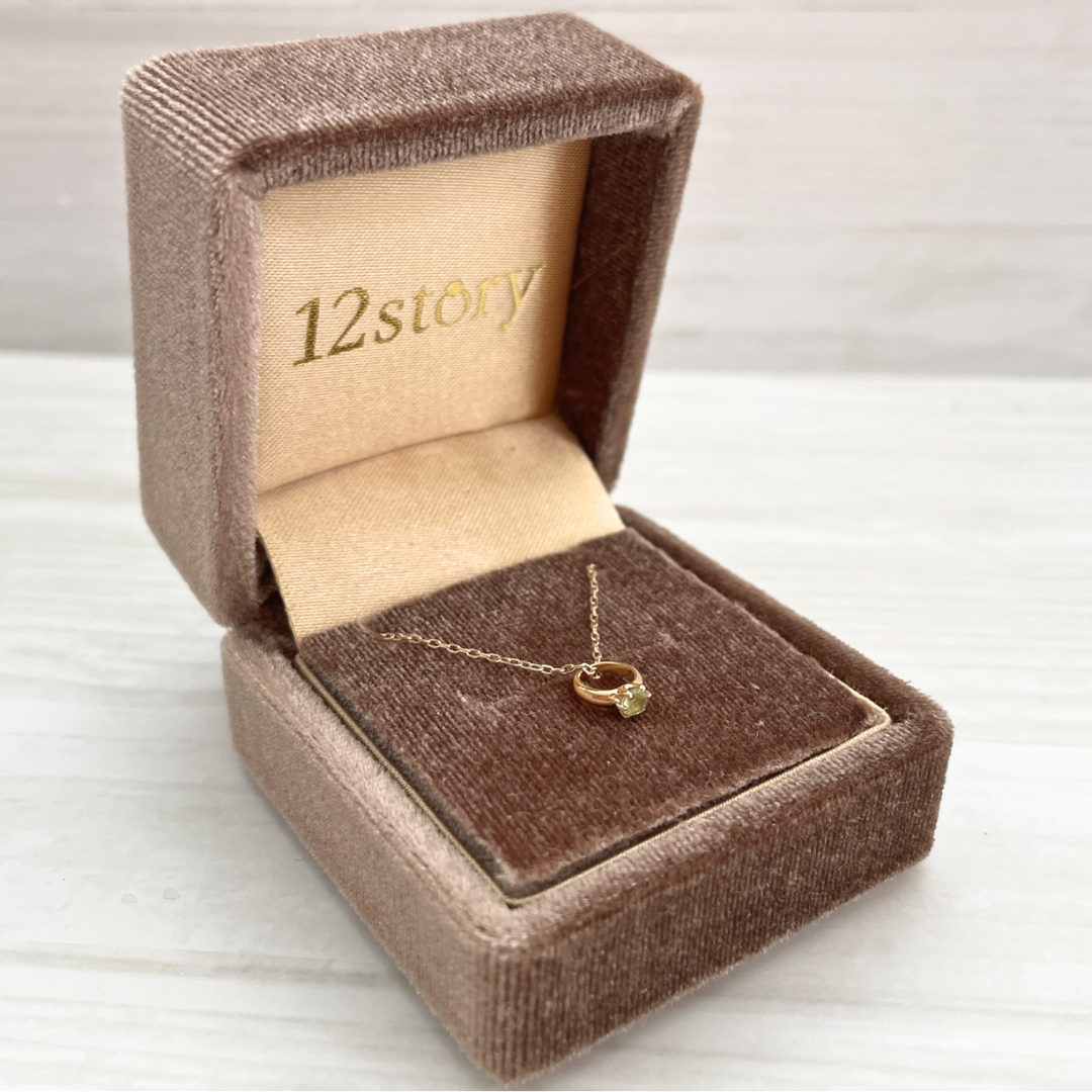 ペリドット ベビーリングネックレス K10YG