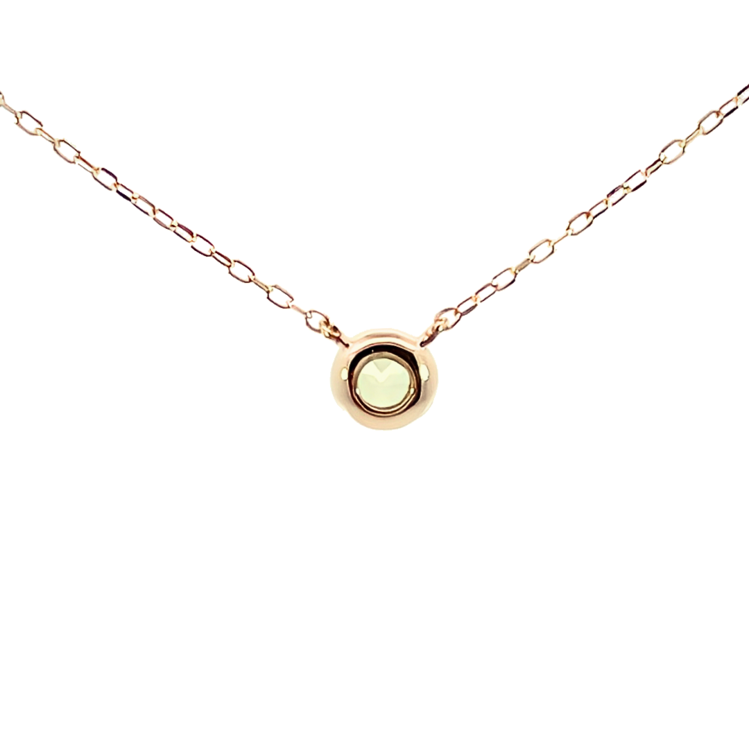 ペリドット ミルグレインネックレス K10YG