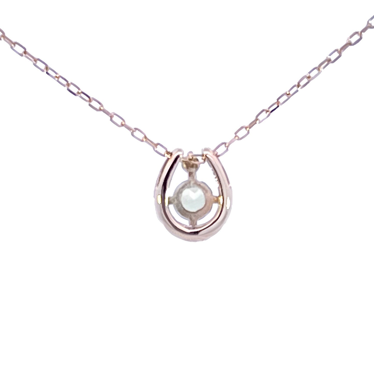 ペリドット×ダイヤモンド0.01ct ホースシューネックレス K10YG