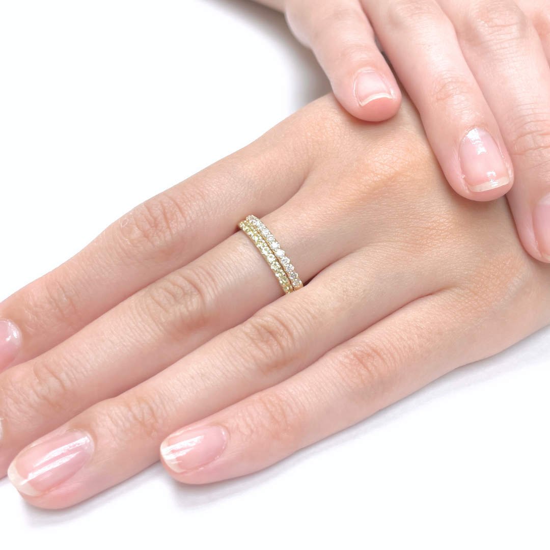 ペリドット ハーフエタニティ リング K10YG