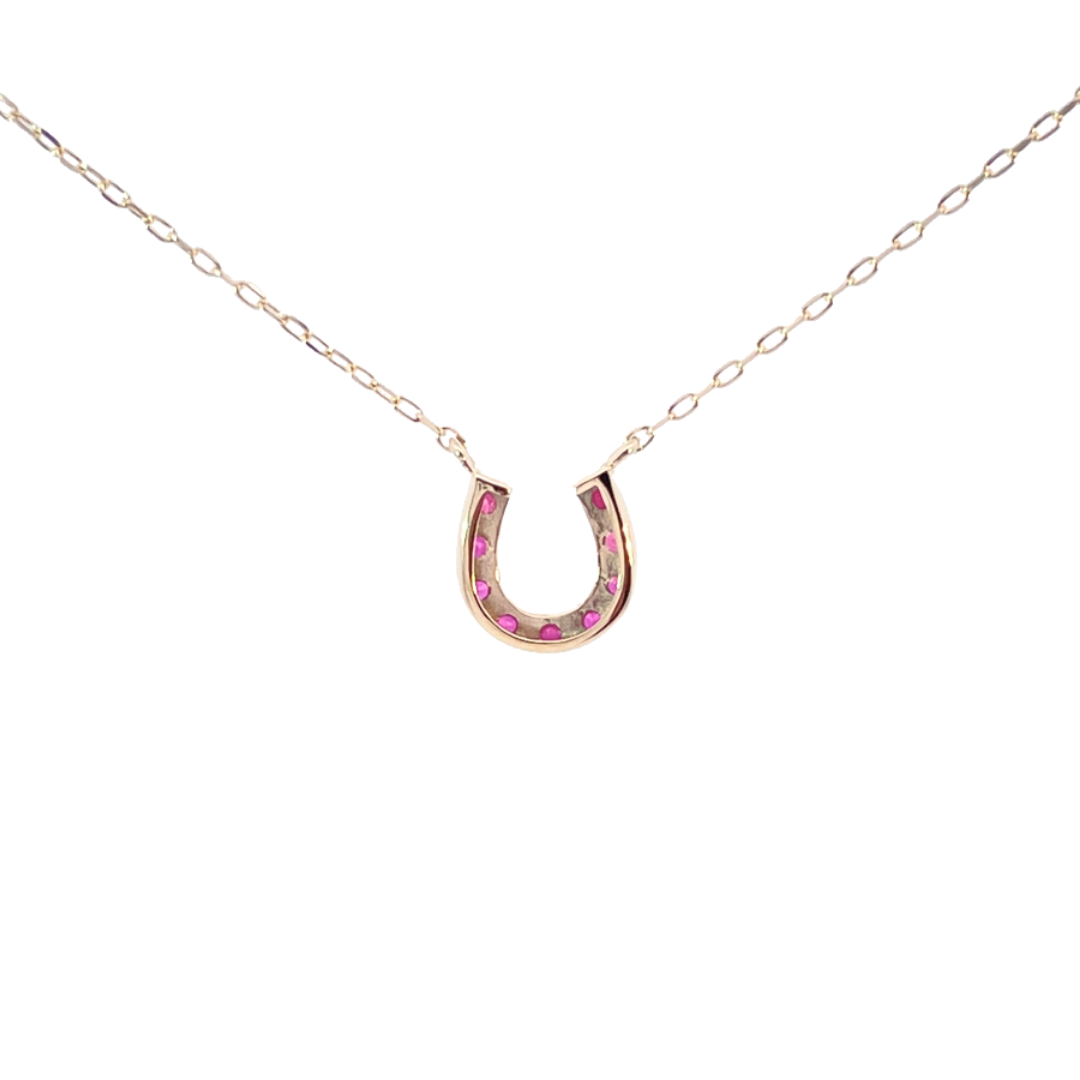 ルビーバテイネックレス　K10YG