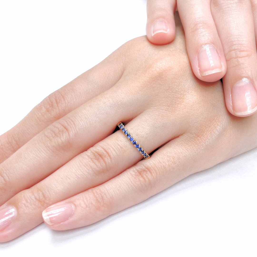 サファイア ハーフエタニティ リング K10YG