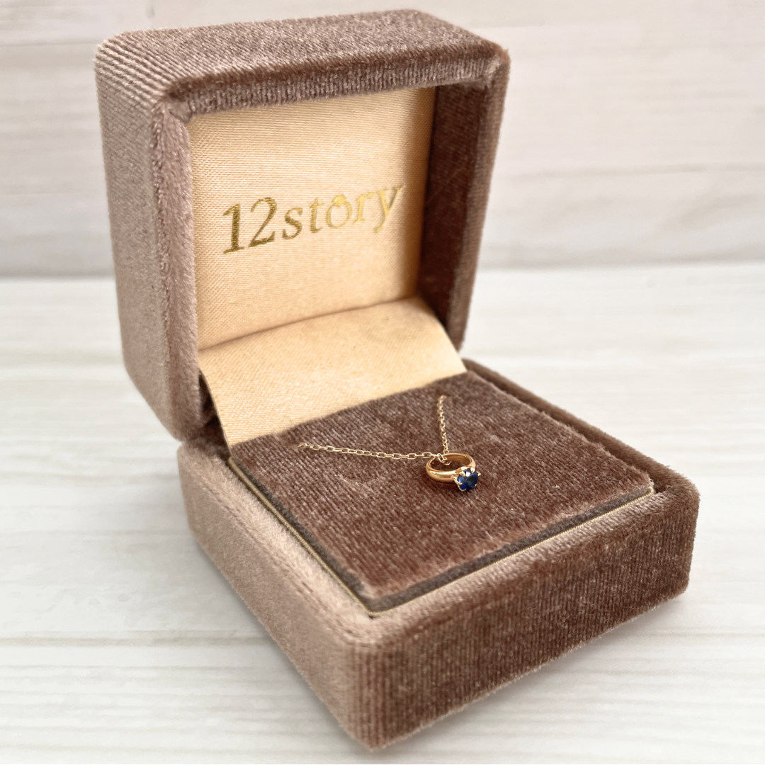 サファイア ベビーリングネックレス K10YG