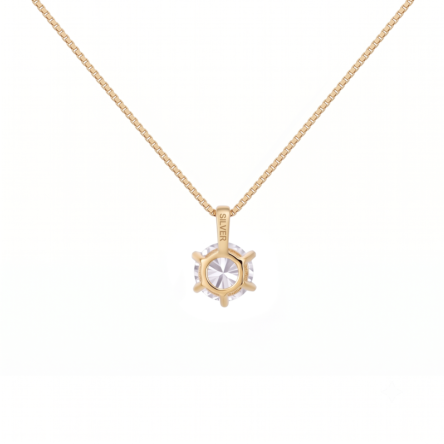 SV925/K18メッキ　キュービック1.0ct　ネックレス