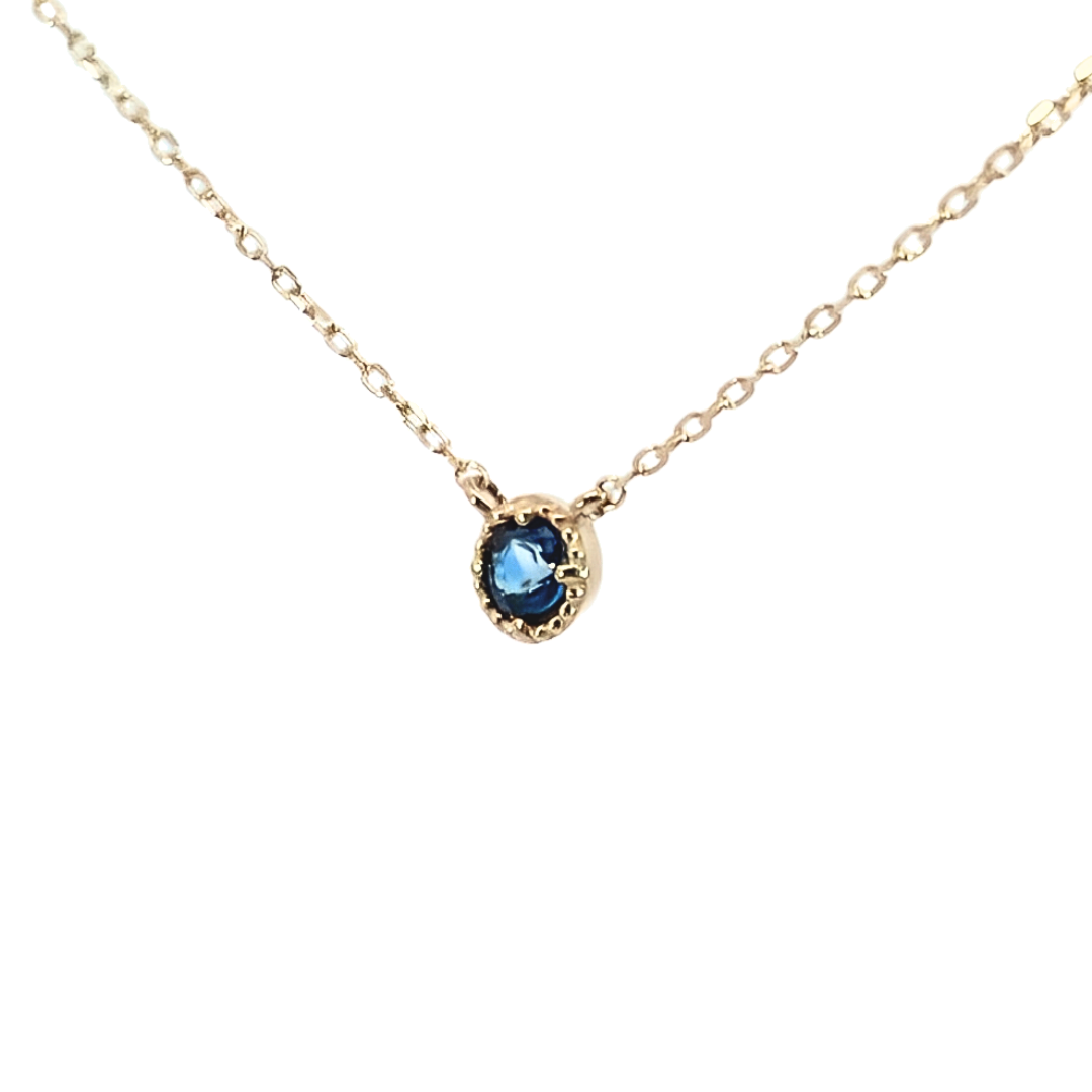 サファイア ミルグレインネックレス K10YG