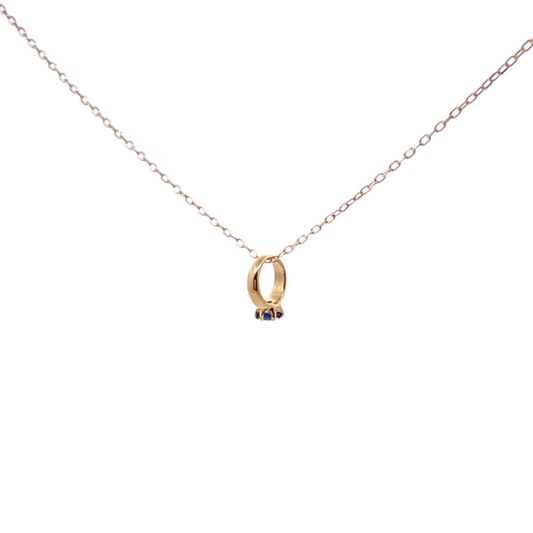 サファイア ベビーリングネックレス K10YG