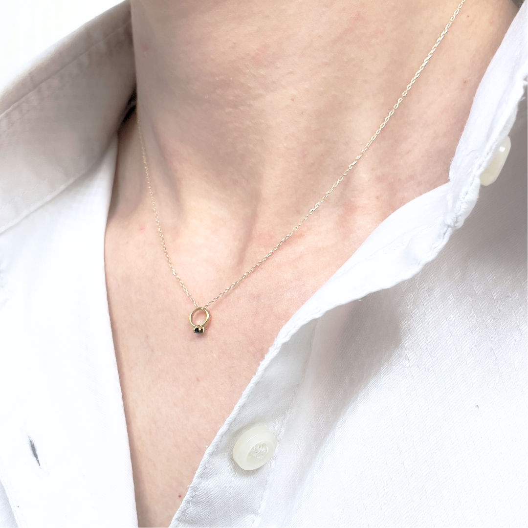 サファイア ベビーリングネックレス K10YG