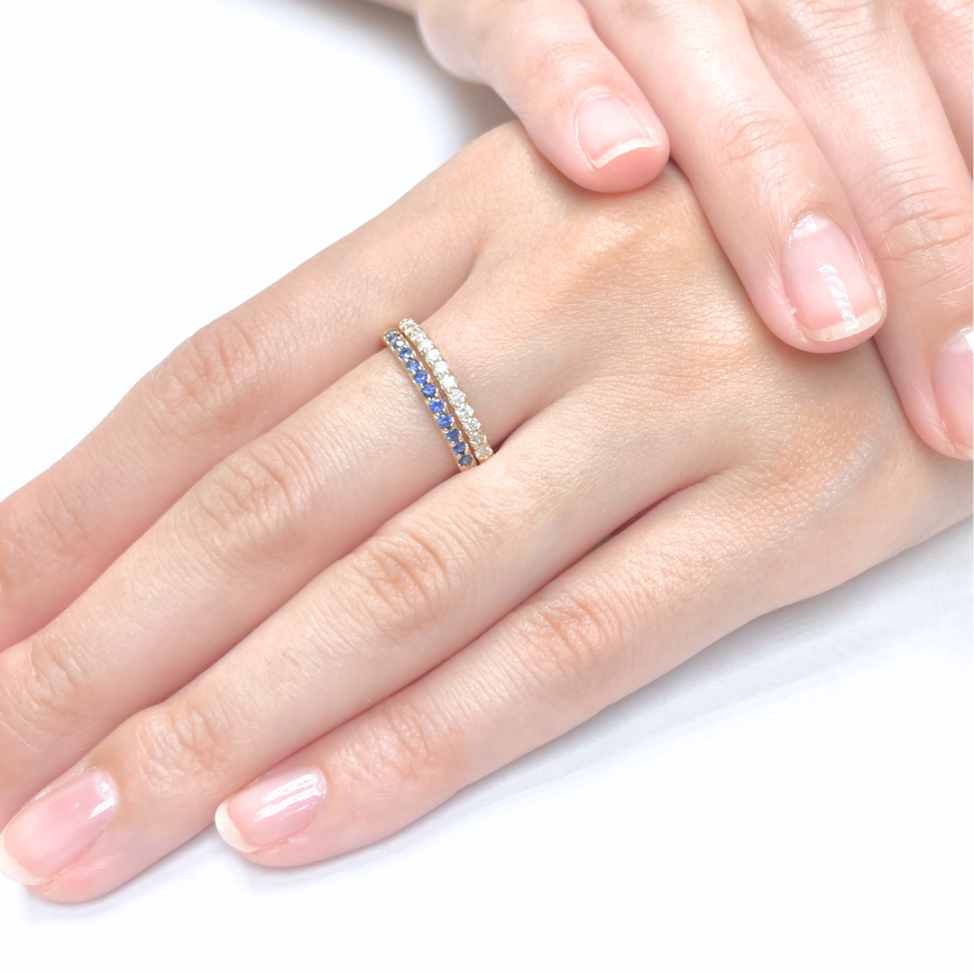 サファイア ハーフエタニティ リング K10YG