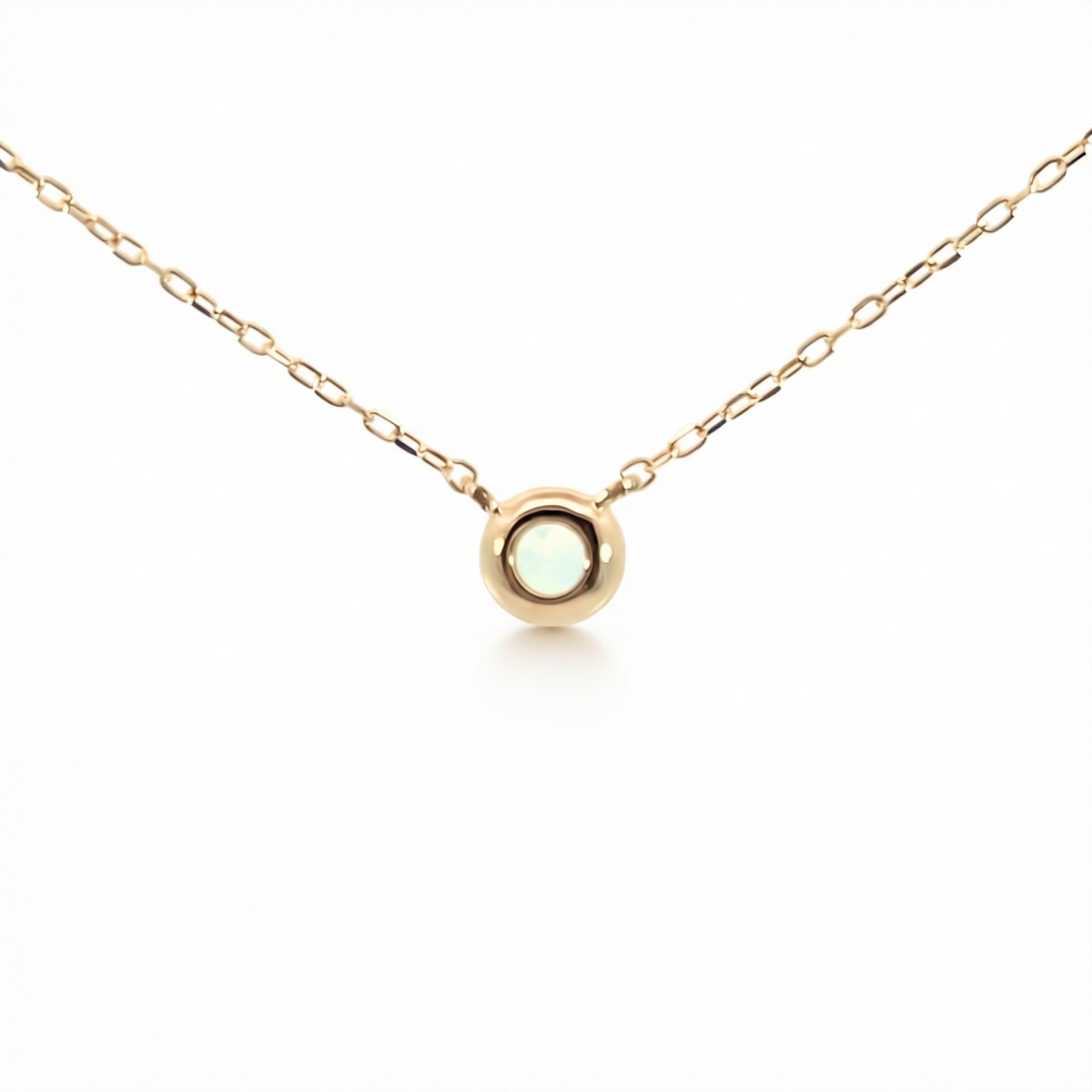 アクアマリン ミルグレインネックレス K10YG