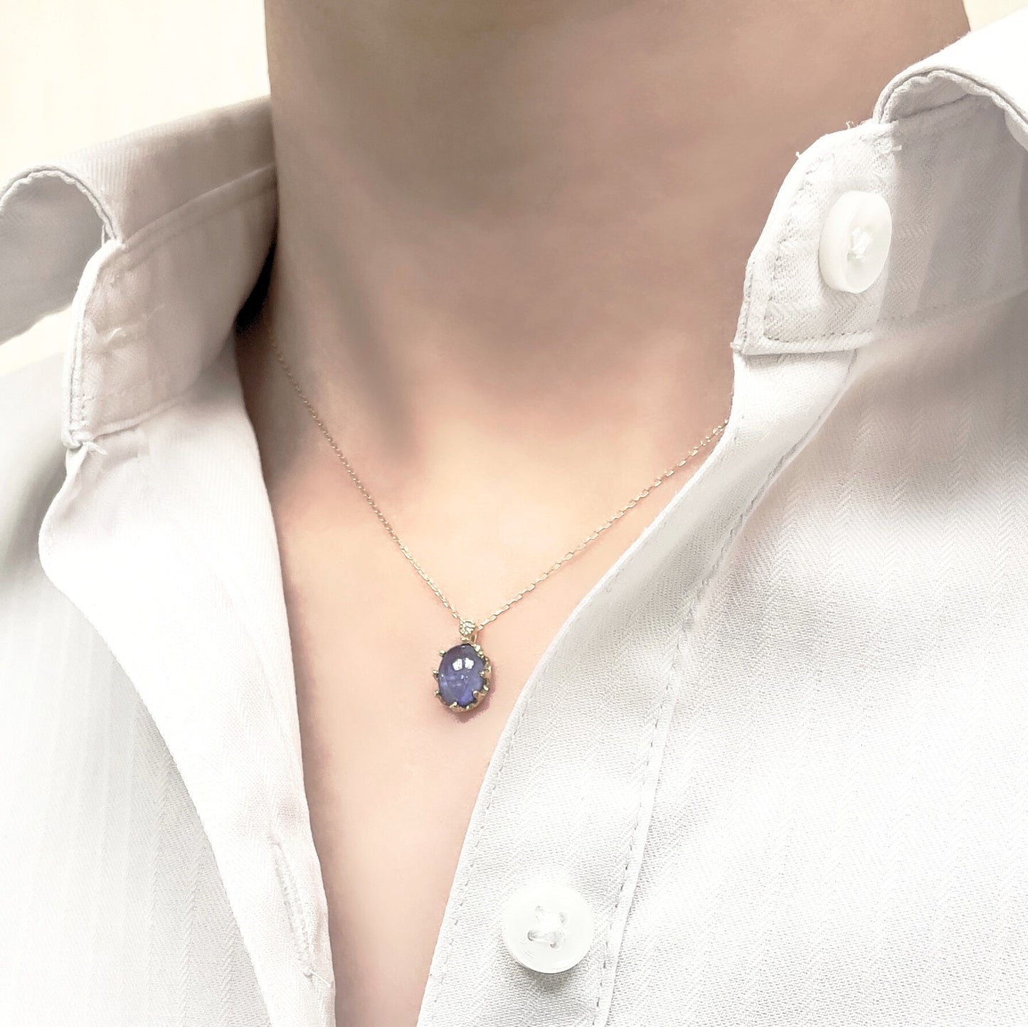 タンザナイト　ネックレス　K18YG