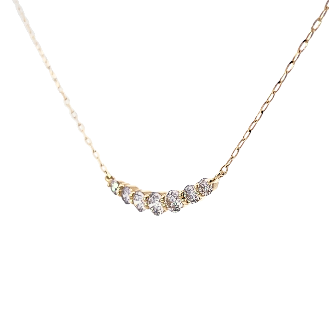 ダイヤモンド　0.5ｃｔ　ムーンデザイン　ネックレス　K18