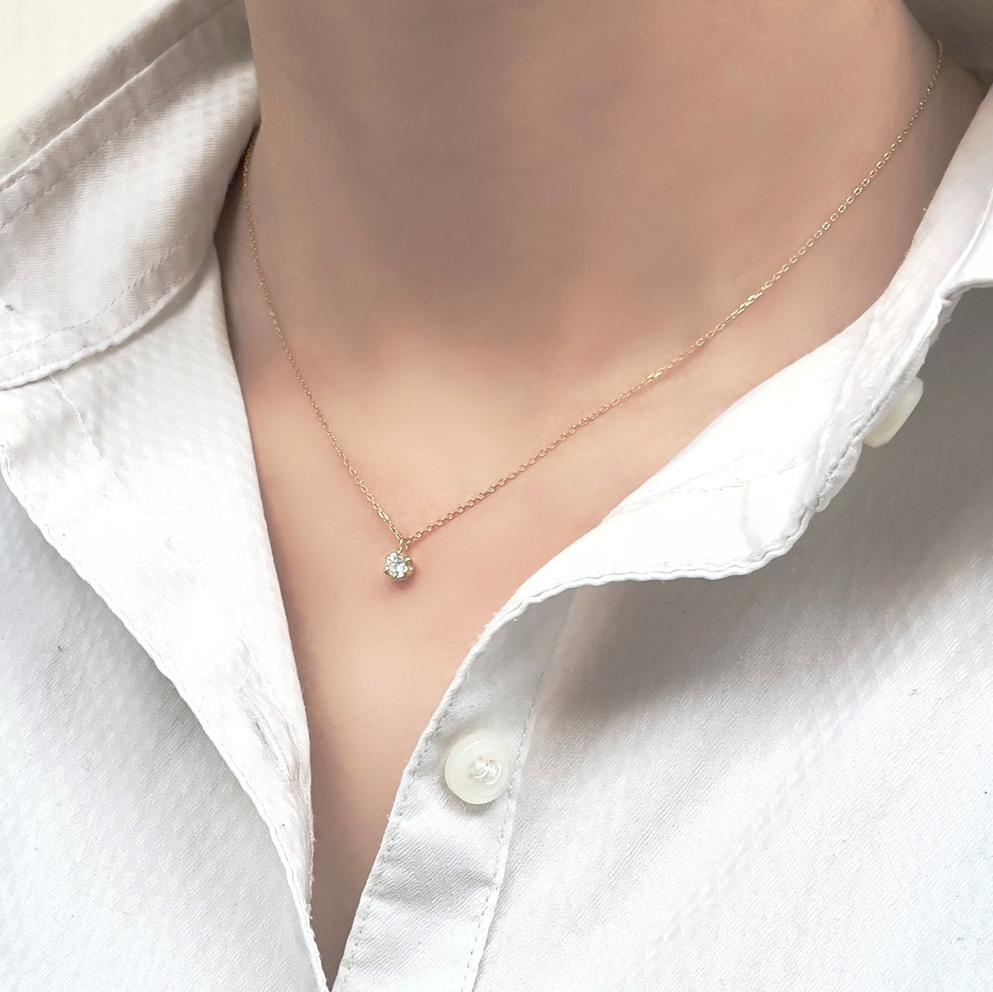 ダイヤモンド0.2ct　ネックレス　K18YG