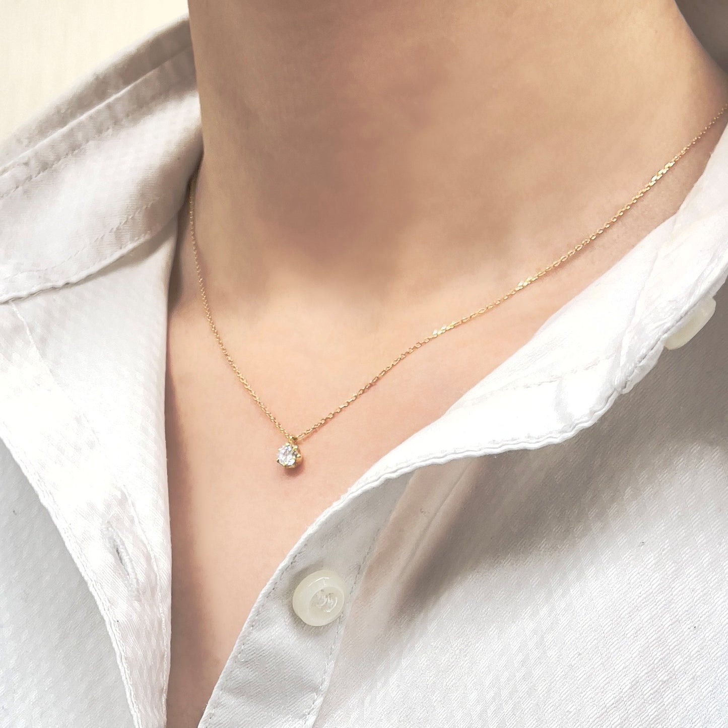 ダイヤモンド0.3ct　ネックレス　K18YG