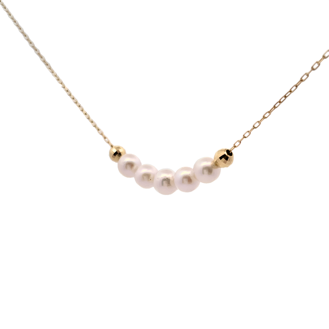 アコヤパール 5連ネックレス K18YG