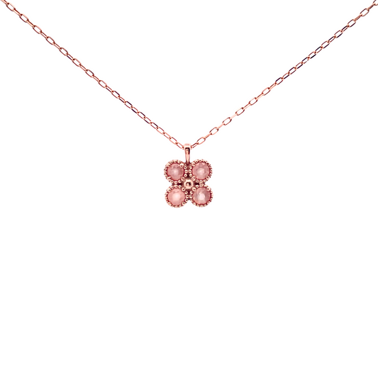 ロードクロサイト クローバーネックレス K10PG