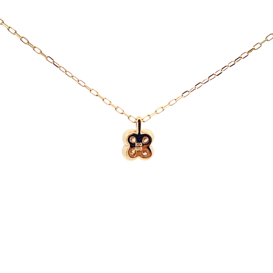 ダイヤモンド0.05ct クローバーネックレス K10YG