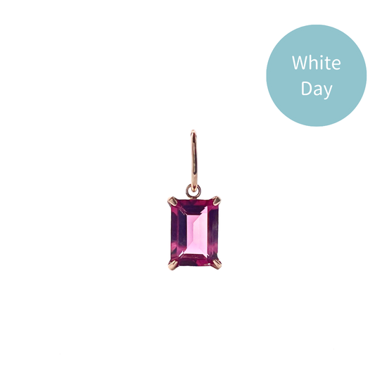 ロードライトガーネット　スクエアカット　ペンダントトップ　K10YG