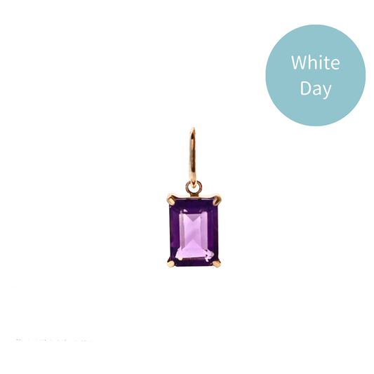 アメジスト　スクエアカット　ペンダントトップ　K10YG