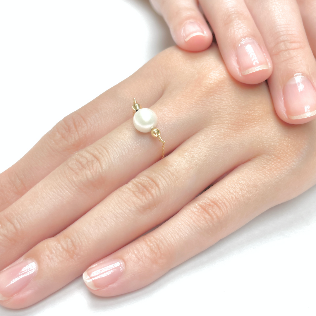 アコヤパール チェーンリング K18YG