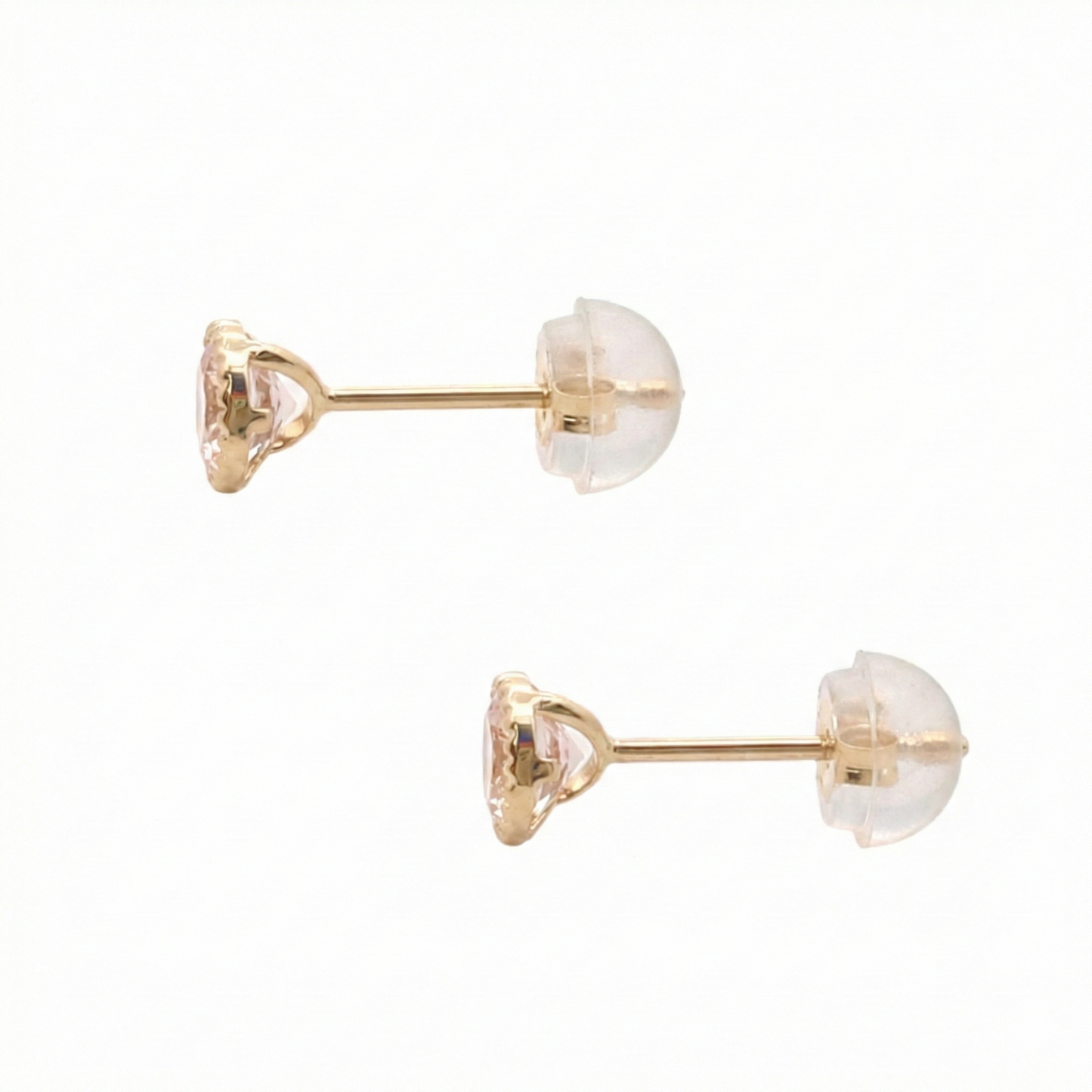 モルガナイト　ラウンド　ミルピアス　K10YG