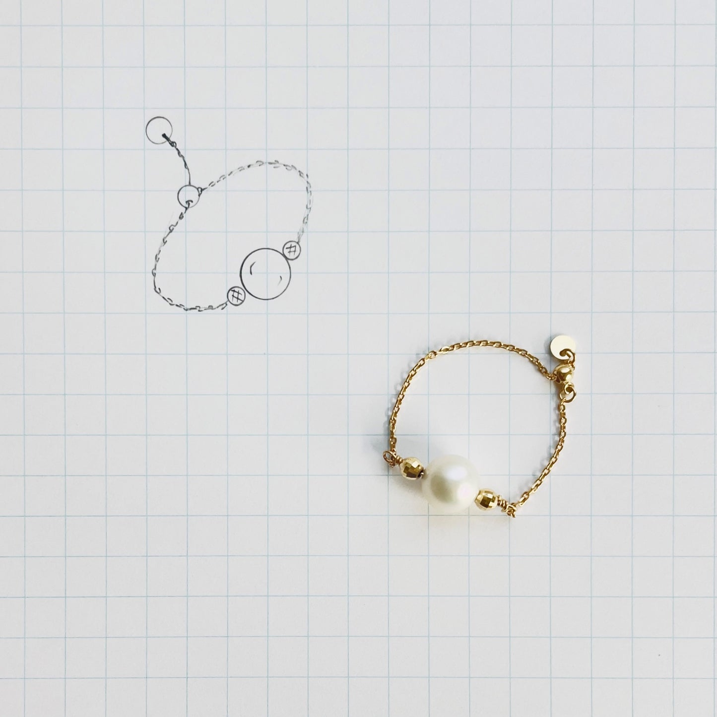 アコヤパール チェーンリング K18YG