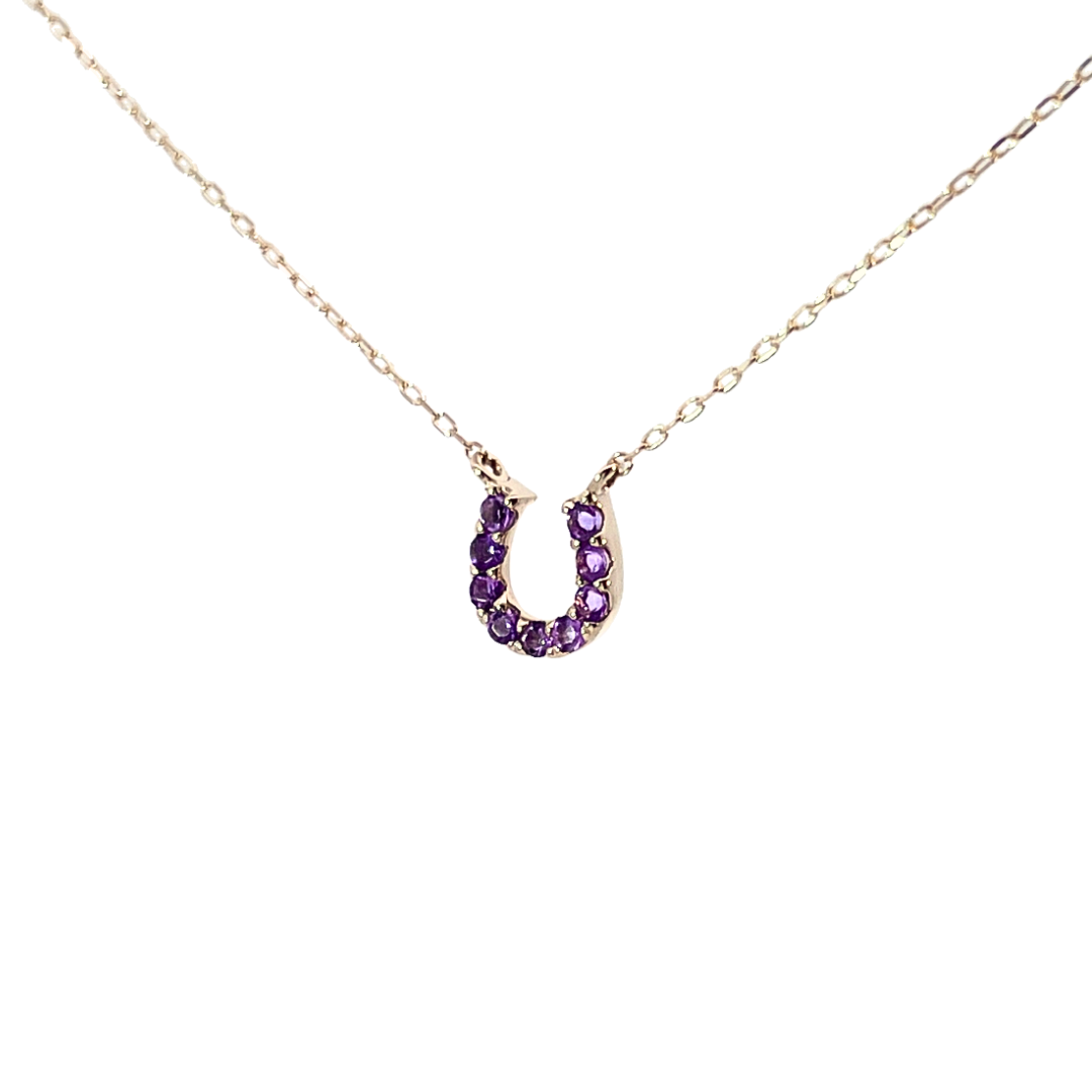 アメジストバテイネックレス　K10YG