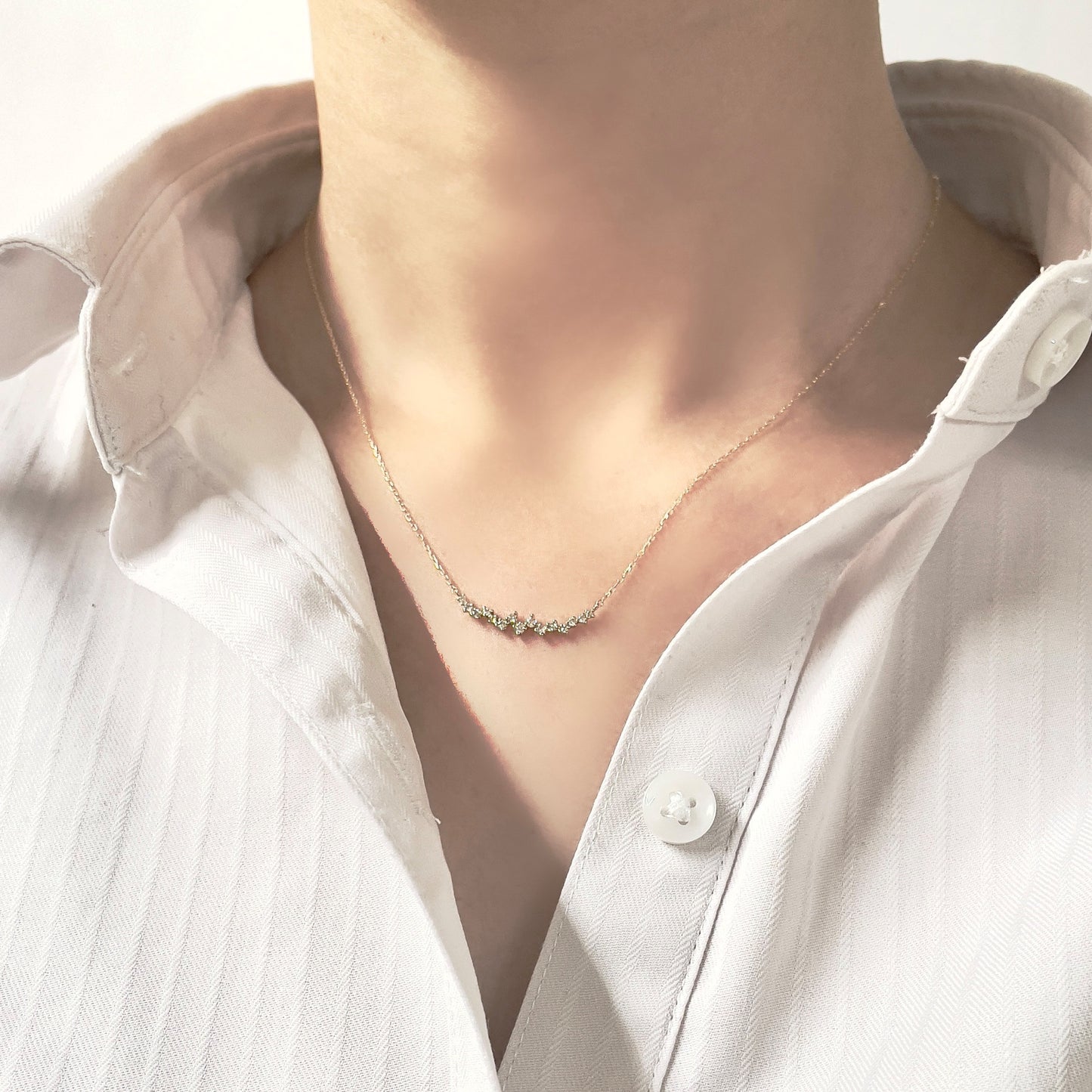 ダイヤモンド0.17ct　ランダム　ネックレス　K10YG