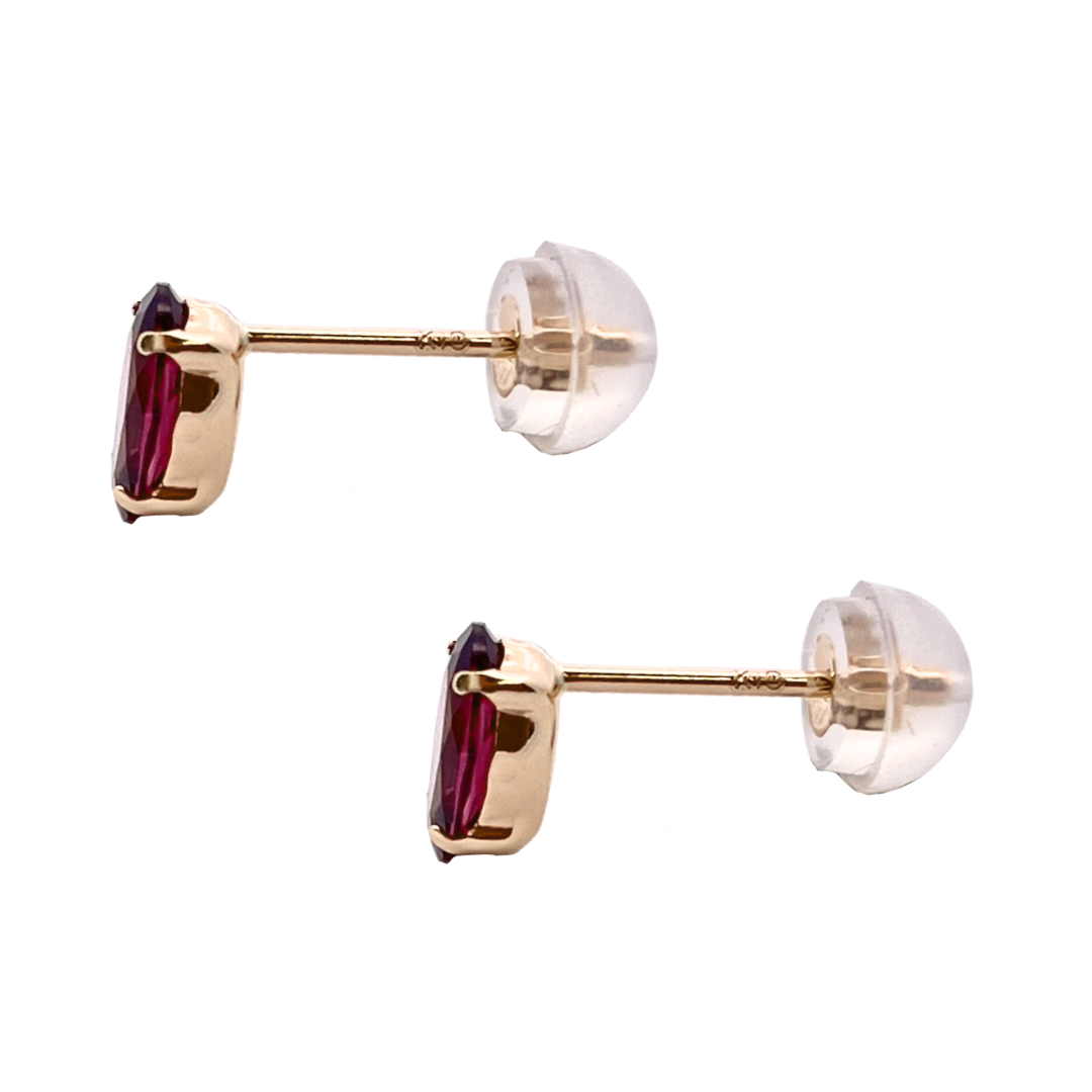 ロードライトガーネット　オーバルカット　スタッドピアス　K10YG